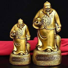 Tượng ông quản gia quản tài nhất bổn vạn lợi bằng đồng thau phong thủy Hồng Thắng