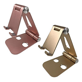Desk stand, Multi-angle Holder Tablet Portable Desktop charging Stand for Switch, iPhone, iPad and all Smartphones Tablets RoseGold&gold