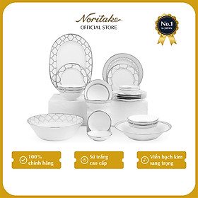 Mua Bộ Bàn Ăn Châu Á Cơ Bản 22 Món Noritake dòng Eternal Palace sứ trắng cao cấp (1717L - D022AB)