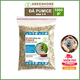 Đá pumice (đá bọt núi lửa)-Trồng địa lan, phong lan, xương rồng-size 3-5mm-(Túi 1KG)