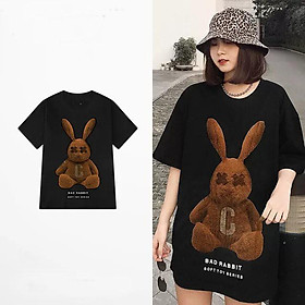 Áo thun nam nữ Unisex Thỏ BAD RABBIT độc lạ vải cotton in 3D nổi Trùm UNisex aothununisex aophongnam