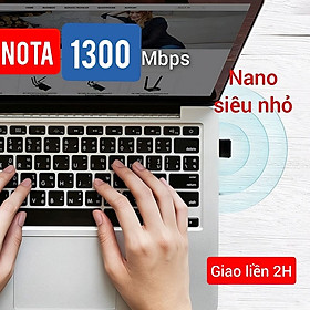 Mua  Hỏa Tốc  USB WiFi nâng cấp 5G 1300Mbps nano siêu nhỏ gọn chuyên cho Laptop  PC  bộ chuyển đổi wifi adapter