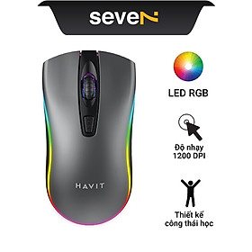 Mua Chuột Có Dây Havit MS72 Độ Nhạy Lên Đên 1200 DPI  Có Đèn RGB -  Hàng Chính Hãng