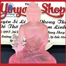 Tượng Phật Dược Sư Lưu Ly Màu Hồng 10cm cao cấp, chất lượng