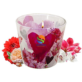 Ly nến thơm tinh dầu Bartek Flowers' Hearts 115g QT00669 - hoa păng xê, nến trang trí, thơm phòng, thư giãn, hỗ trợ khử mùi (giao mẫu ngẫu nhiên)