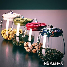 Mua Lọ chè thuỷ tinh nắp vải 800g