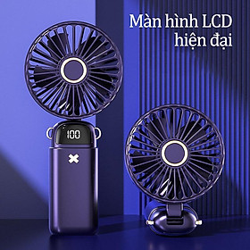 Mua  6000mAh  Quạt makeup mini 5 cấp độ cầm tay sạc điện siêu mát tích điện có thể để bàn - Hity Beauty