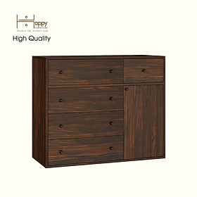 Mua HAPPY FURNITURE   ZACY - Tủ lưu trữ 5 ngăn kéo 1 cửa mở  THK_218   100cm x 40cm x 82cm DxRxC  Sản phẩm phổ thông