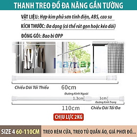 Mua Thanh Treo Rèm Dán Tường Treo Đồ Đa Năng Hamart Kim Loại Gắn Tủ Quần Áo Cửa Sổ Ngang 1.3CM