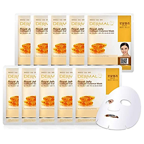 Combo 10 Mặt Nạ Dermal Tinh Chất Collagen Với Chiết Xuất Sữa Ong Chúa