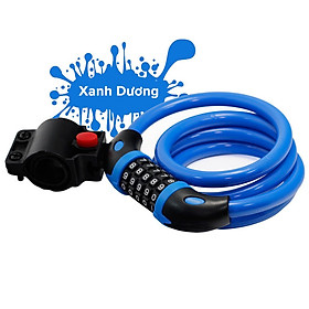 Khóa Mật Khẩu Dây Thép Đậm 1.72CM Chống Trộm Mã Năm Chữ Số, Khóa Bọc PVC Phụ Kiện Đường Trường MTB - Khóa cho xe đạp thể thao dài 40cm - Khóa xe đạp mật khẩu 4 số - Hàng chính hãng dododios
