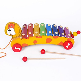 Đàn đồ chơi xe kéo nhạc cụ Piano 8 thanh cho bé hình con vật ngộ nghĩnh