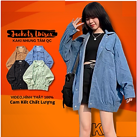Áo khoác kaki nhung tâm hàng quảng châu form rộng cánh dơi 2 TÚI TRƠN KHOÁC CỔ sơ mi