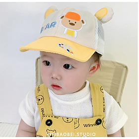 Mũ nón lưỡi chai hình gấu MS22 cho bé trai bé gái từ 6 tháng đến 2 tuổi