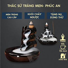 Mua Thác khói trầm nụ xông nhà  thiền  trà đạo chất liệu gốm phủ men đen.