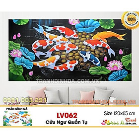 Tranh đính đá cưu ngư quần hội LV062