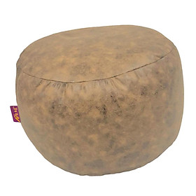 Brown Round Ottoman Pouf Cover Footstool Slipcover