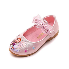 Cho Bé Giày phối ren đính ngọc trai in hình công chúa Elsa Frozen màu trắng/hồng dành cho bé gái 3-6 tuổi