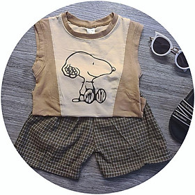 Set sát nách phong cách hàn in hình chó snoopy cho bé 8-18kg