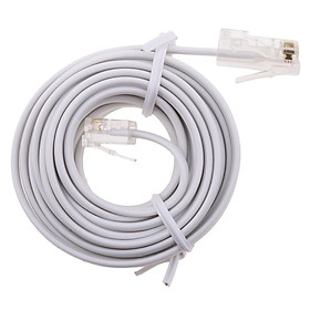 3m RJ11 6P4C to RJ45 8P4C White Telephone Connector Plug Cable for Connecting Phone Line to the Internet, RJ11