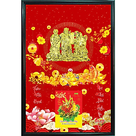 Bìa Laminate 2021 Dán Chữ Nổi (40 X 60 Cm) Kèm Khung - Phúc Lộc Thọ