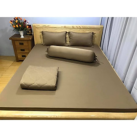 bộ ga thun lạnh Hàn Quốc cao cấp 4 món màu cà phê