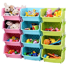 Bộ kệ nhựa 4 tầng đựng đồ nhà tắm, nhà bếp tiện dụng tháo lắp linh hoạt, không bánh xe và nắp (giao màu ngẫu nhiên)