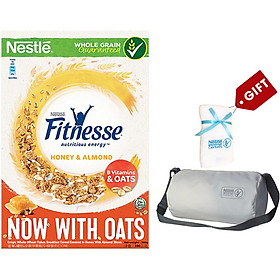 Ngũ Cốc Ăn Sáng Mật Ong Và Hạnh Nhân Nestlé Fitnesse Honey Almond (Hộp 390g) - Tặng Bộ Túi Khăn Tập Gym