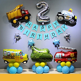 Set Bóng Trang Trí Sinh Nhật Chủ Đề Ô Tô Cho Bé M3