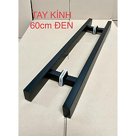 Tay nắm cửa kính cường inox 304 xi ĐEN chân vuông