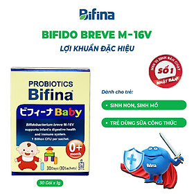 Bifina Baby Nhật Bản - Hộp 30 gói - Phòng ngừa biến chứng cho trẻ sinh non, sinh mổ, dùng sữa công thức