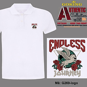 Endless Journey, mã logo.g269. Áo thun polo cổ bẻ cho nam nữ, form unisex. Áo phông cổ trụ hàng hiệu Goking, quà tặng cao cấp cho gia đình, cặp đôi, doanh nghiệp