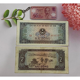 Mua Tờ tiền 2 đồng bao cấp năm 1980 - tặng kèm móc khóa hình tiền