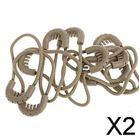 2x10x Zipper Pulls Cord Rope Ends Lock Zip Slider for Clothing/Bags Tan