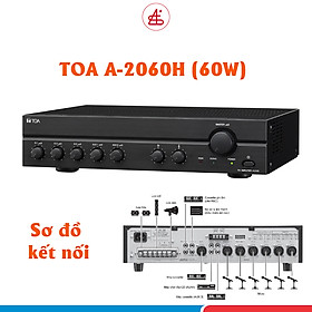 Toa A-2060 H, Amply tăng âm truyền thanh 60W, âm thanh thông báo, hội trường quán cafe, hàng chính hãng