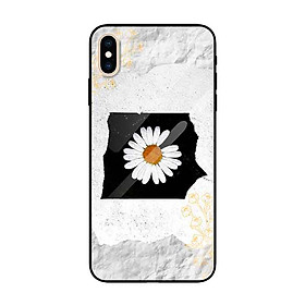 Ốp lưng kính cường lực cho iPhone Xs Max Nền Hoa Cúc Nền Giấy (1) - Hàng Chính Hãng