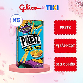 Bánh que nướng giòn vị bắp GLICO Pretz Sweet Corn Flavour (Combo 5 hộp)