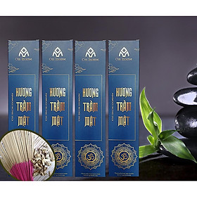 04 Hộp Nhang Trầm, Hương Trầm Mật Agarwood Incense - Om Incense – Trầm tẩy uế - Chiều dài 30cm - Tăm tre màu từ dền