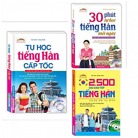Combo Sách Học Tiếng Hàn: Tự Học Tiếng Hàn Cấp Tốc + 30 Phút Tự Học Tiếng Hàn Mỗi Ngày + 2500 Câu Giao Tiếng Hàn- tặng Bookmark PĐ - Minh Tự