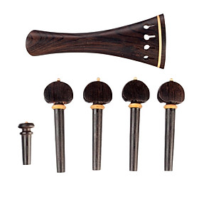 Wooden Violin Parts Set Tailpiece + Tuning Peg + Endpin for 4/4 Fiddle