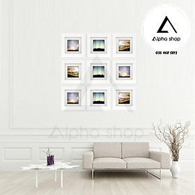 Bộ 9 khung ảnh vuông 30x30 treo tường trang trí nhà giá rẻ