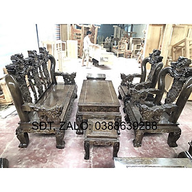 Mua bộ bàn ghế đỉnh nghê gỗ mun đuôi công giá thật