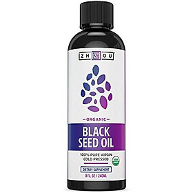 Usda Certified Organic Black Seed Oil - 100% Virgin, Cold Pressed SOURCE Of Omega 3 6 9 - Nigella Sativa Black Cumin - Super antioxidant for Immune Support, Joints, Digestion, Hair & Skin, 8oz