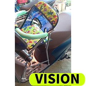 Ghế ngồi xe Vision cho bé ( được chọn màu ) , GHẾ GA XẾP SẮT SƠN TĨNH ĐIỆN