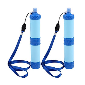 2x Camping Hiking  Water Filter Purification Straw
