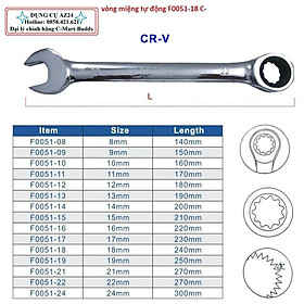 18mm Cờ lê vòng miệng tự động F0051-18 C-MART (Dungcu.az24 chuyên hàng Đài Loan)