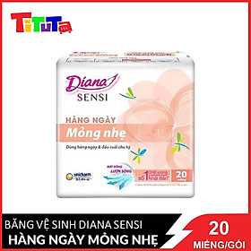 Combo 6 gói Băng vệ sinh Diana Hàng ngày slim mỏng nhẹ 20 miếng