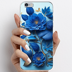 Ốp lưng cho iPhone 6, iPhone 6 Plus nhựa TPU mẫu Hoa xanh dương