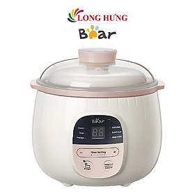 Nồi nấu chậm Bear 0.8 lít SUBE001 - Hàng chính hãng - Hồng