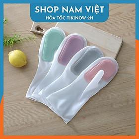 Mua Găng Tay Vệ Sinh  Rửa Chén Có Gai Silicon Tạo Bọt